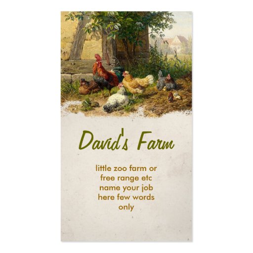 chicken farm business card (front side)
