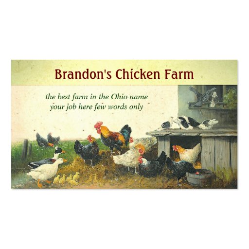chicken farm business card Zazzle