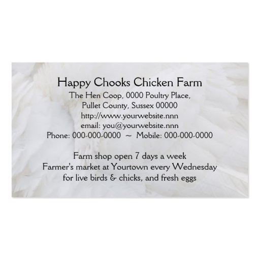Chicken farm business card (back side)