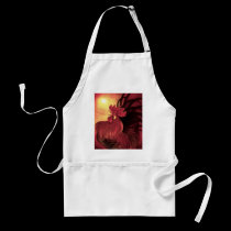 Chicken Farm Red Rooster Painting - Multi aprons