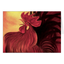 Chicken Farm Red Rooster Painting - Multi cards by JUDERM Chicken Farm Red Rooster Painting - Multi cards