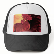 Chicken Farm Red Rooster Painting - Multi Trucker Hats