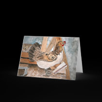 chicken greeting card cards pet art farm animals