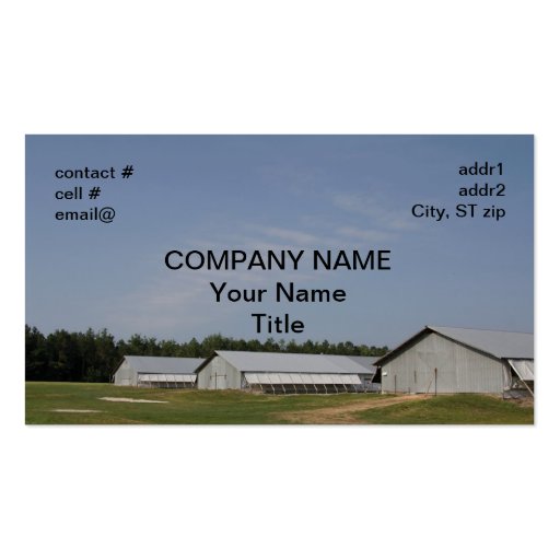 chicken growing house business card templates