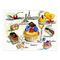 Chicken Little visits Paris postcards