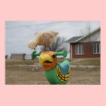 Chicken Meets a Friend Poster posters