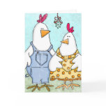 Chicken Mistletoe Card