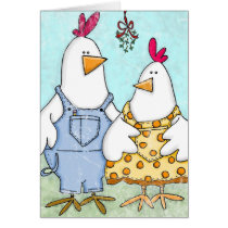 Chicken Mistletoe cards