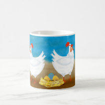 Chicken Mug With Chickens And Nest Of Eggs mugs