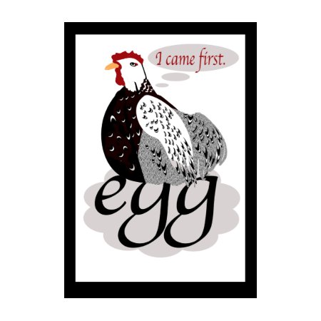 Chicken or egg. 'I came first' hen Card card