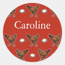 Chicken or the Egg, Add Your Name Round Sticker