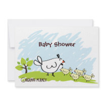 Chicken Organic Planet Baby Shower Invitations