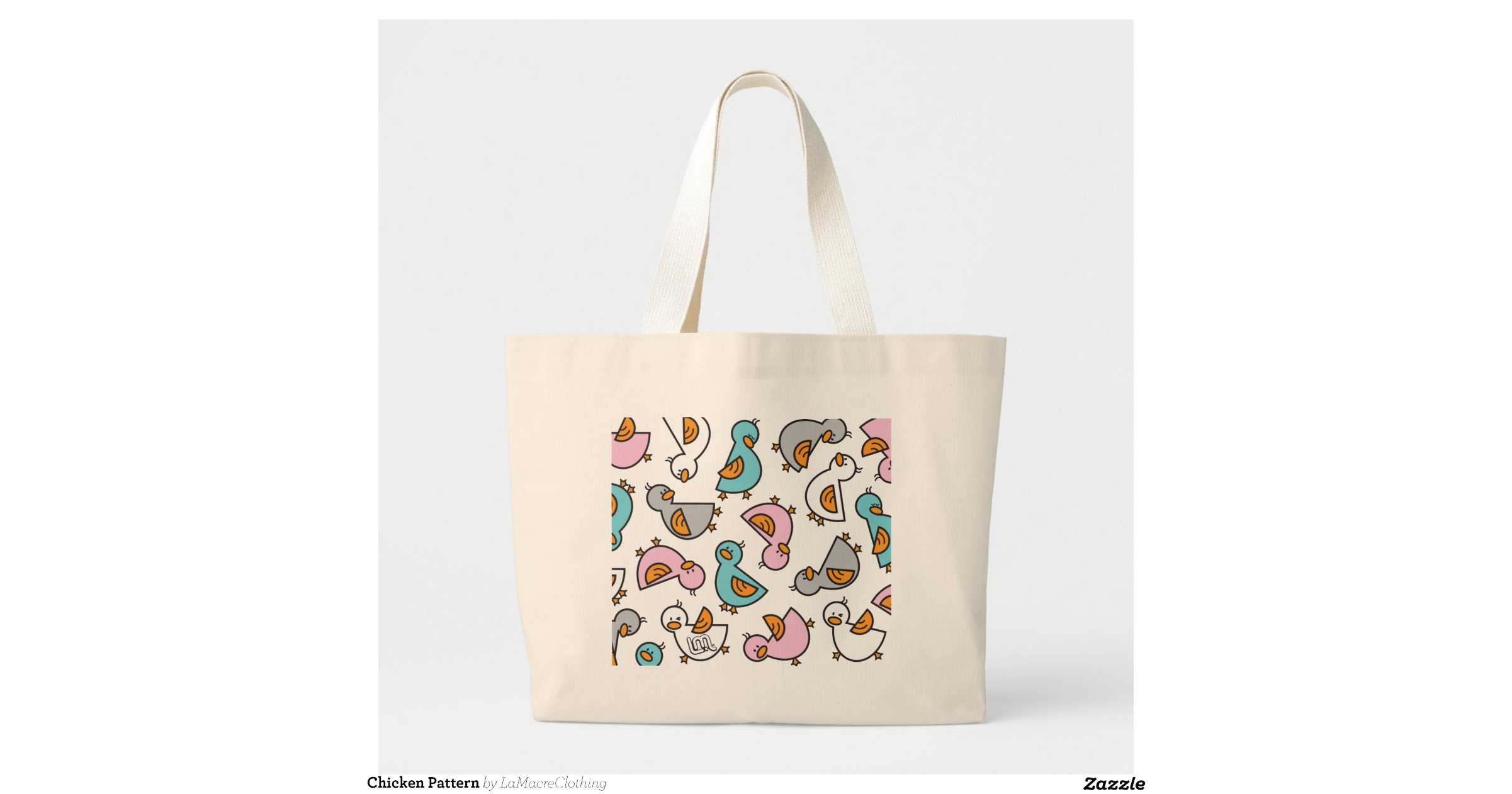 Chicken Pattern Jumbo Tote Bag | Zazzle