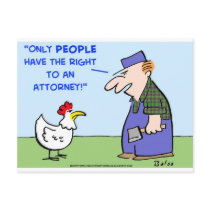 CHICKEN RIGHT ATTORNEY postcards