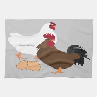 Chicken Rooster Eggs Kitchen Towel