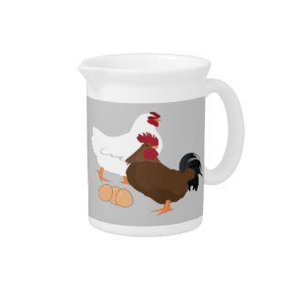 Chicken Rooster Eggs Pitcher