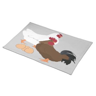 Chicken Rooster Eggs Placemat (20" x 14")