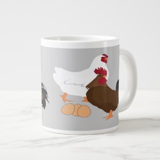 Chicken Rooster Eggs Specialty Mugs Jumbo Mug