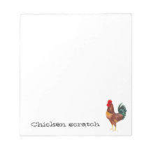 Chicken scratch paper pad notepad