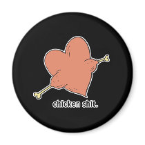 chicken shit heart fridge magnet