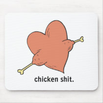 chicken shit heart mouse pads