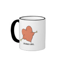 chicken shit heart mug
