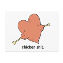 chicken shit heart post cards