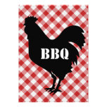 Chicken Silo on Red & White Checked Cloth BBQ Custom Invites