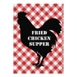 Chicken Silo, Red & White Check Cloth Fried Supper Custom Invitation