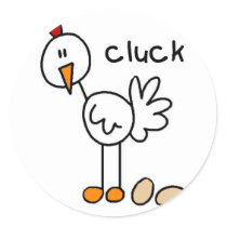 Chicken Stick Figure Sticker