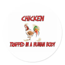 Chicken trapped in a human body stickers by AnimalShirts Chicken trapped in a human body stickers