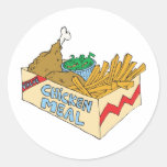 chicken value meal in a box round sticker
