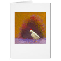 Chicken walking thinking fun unique colorful art cards