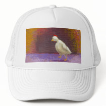 Chicken walking thinking fun unique colorful art hats