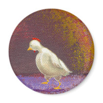 Chicken walking thinking fun unique colorful art magnets
