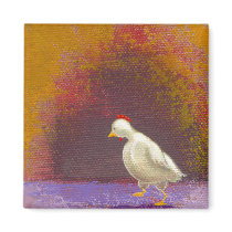 Chicken walking thinking fun unique colorful art magnets