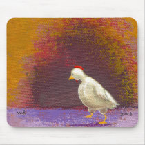 Chicken walking thinking fun unique colorful art mousepads
