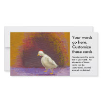 Chicken walking thinking fun unique colorful art photo cards