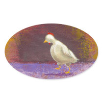 Chicken walking thinking fun unique colorful art stickers