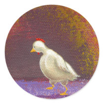 Chicken walking thinking fun unique colorful art stickers
