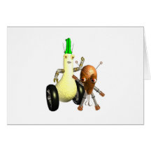 ChickenBot SquashBot FudeBots Greeting Card