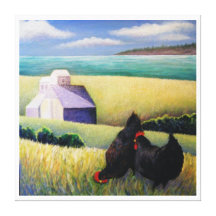 CHICKENS AND SUNSHINE STRETCHED CANVAS PRINTS