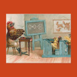 chickens in school, vintage, chicken, chicks,