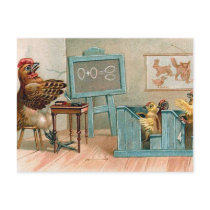 "Chickens in School" Vintage Postcards