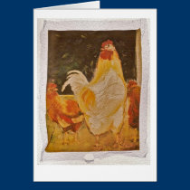 Chickens in the yard cards