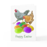 Chickens with Colored Eggs Card cards