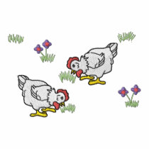 Chickens with grass embroidered shirts by ZazzleEmbroidery Chickens with grass embroidered shirts