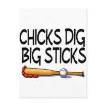 Chicks Dig Big Sticks (Baseball) postcards