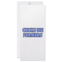 Chicks Dig Farmers rack cards by Farmer_Shirts Chicks Dig Farmers rack cards