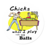 Chicks Dig it Pool Billiards Sticker